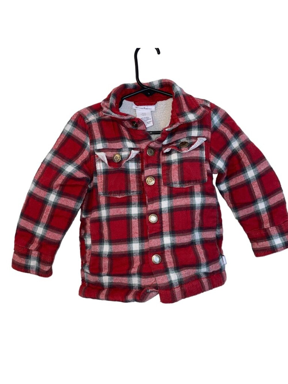 Tommy Bahama Kids Red Plaid Sherpa Lined Jacket 2T Cotton & Polyester